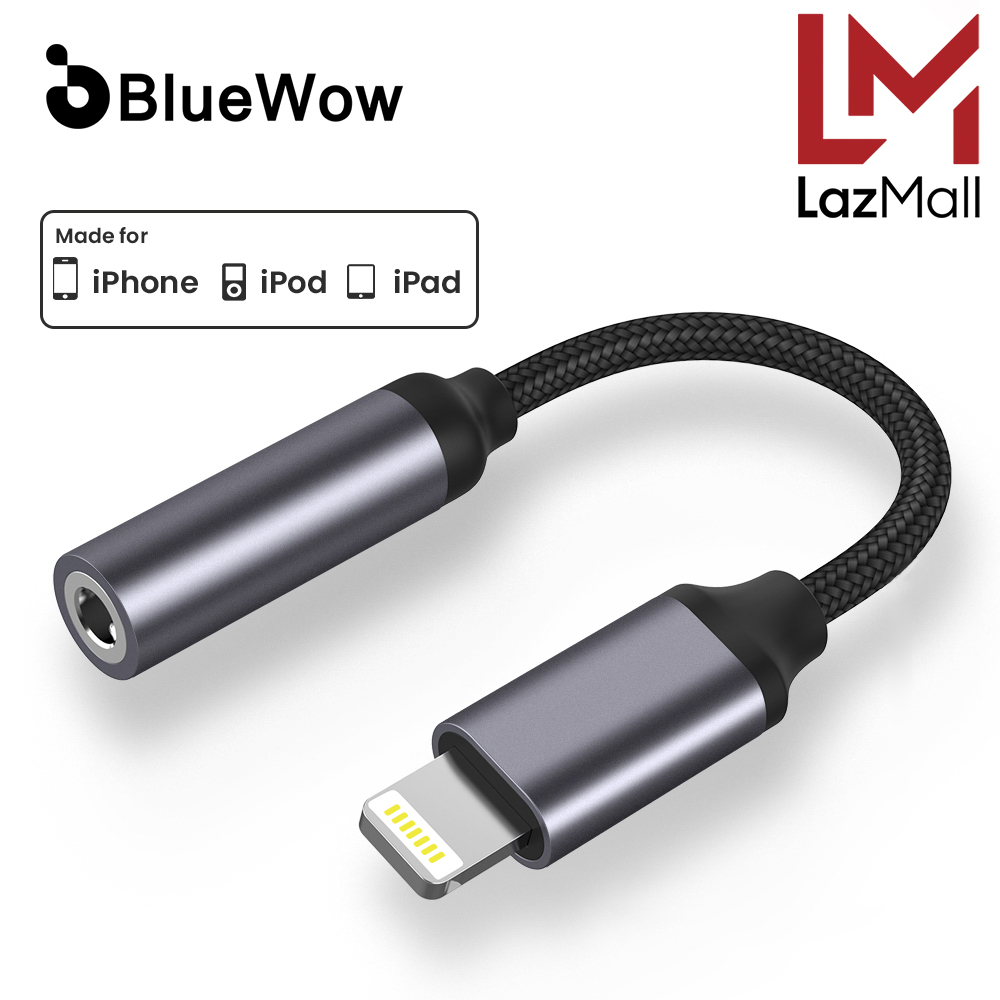 BlueWow Jack Chuyển Đổi Tai Nghe iPhone Bộ Chuyển Đổi Cáp AUX 3.5Mm Cho iPhone 13 12 Pro Bộ Chuyển Đ