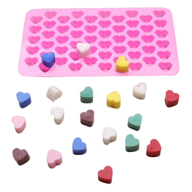【A new】 1Pcs 55 Cavity Gummy Love Heart Shape Ice Cube Chocolate Silicone Mold Fondant Molds Valentine Candy Mould Cake Decorating Tools ราคา 212 บาท*ส่งฟรี