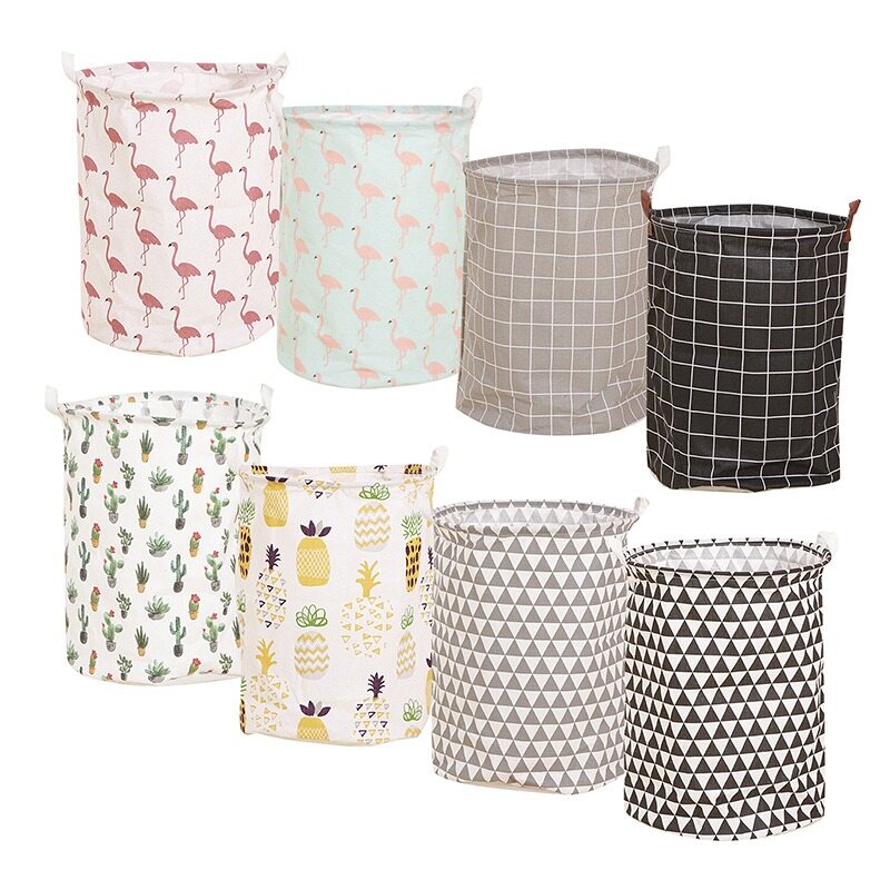 {hot} Organizer Canvas Laundry Basket Waterproof Large Capacity Laundry Hamper Dirty Clothes Storage Basket Toy Home Storage Bin 45x35
