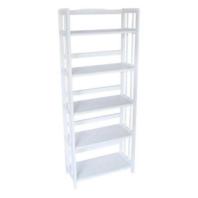 Kệ sách gỗ 50cm - 5 tầng trắng sữa