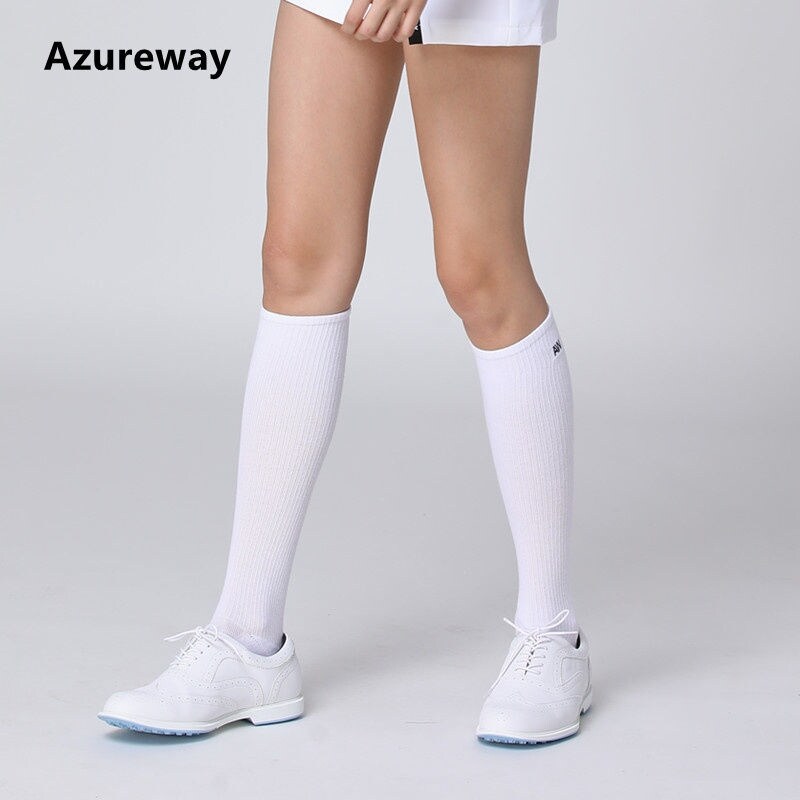 Outdoor Sports Socks Golf Women's Ball Socks Breathable Elasticity Comfortable Versatile Medium Length White Black Ladies Tube Socks Japanauthentic CallawayˉJ.LINDEBERG DESCENNTE