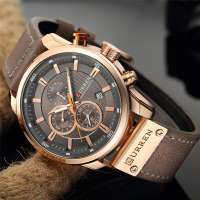 CURREN Luxury Brand Mens Watches 8291 Fashion Quartz Chronograph Men Sports Waterproof Watch Business Casual Leather Wristband Men Watch