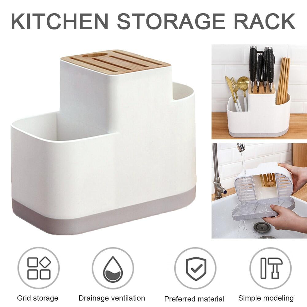 Giá để ráo nước dao kéo không đục lỗ, đồ dùng nhà bếp chủ caddy đũa lồng bộ đồ ăn thìa súp, dao lưu trữ hộp