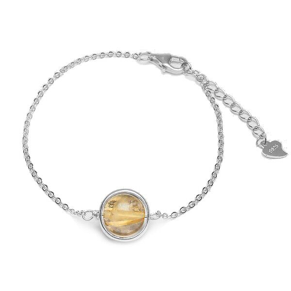 Ancarat - lắc tay bạc đá phong thủy thạch anh tóc vd09
