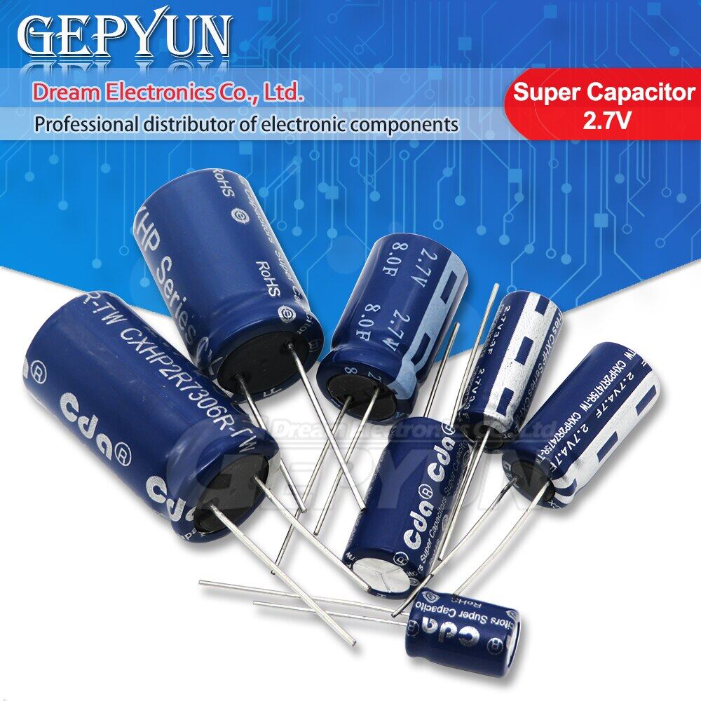2 cái siêu tụ điện tụ farad 2.7v 2f 3.3f 4f 4.7f 5f 6f 7f 8f 10f 15f 20f 25f 30f 60f