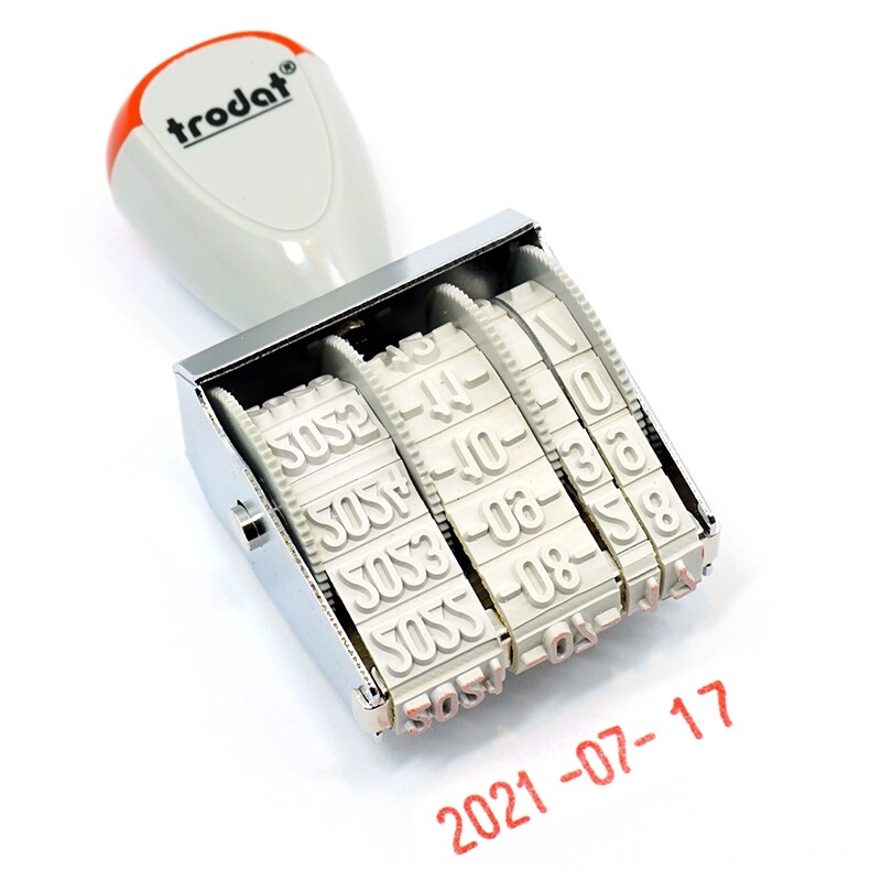 Trodat Stamp MM/DD/YY Mini Adjustable Date Calendar Production Time Vintage Cute Classic Dater Portable Hand Stamp Seal