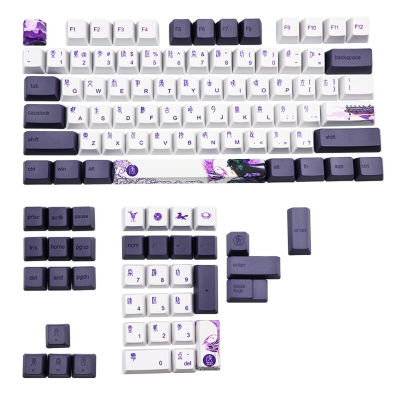 Bàn phím cơ Keycap Keycap Phong cách Trung Quốc Datang Keycap Phụ kiện thay thế bàn phím PBT Sublimation Keycaps