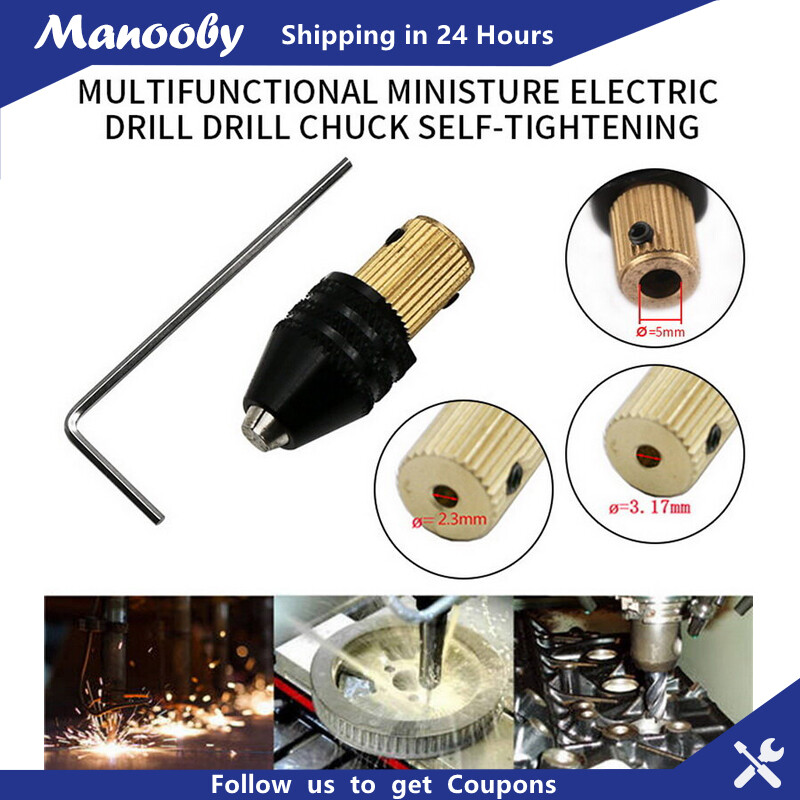 Manooby 2.3/3.17/5mm đầu kẹp kẹp cố định trục động cơ điện mini mũi khoan
