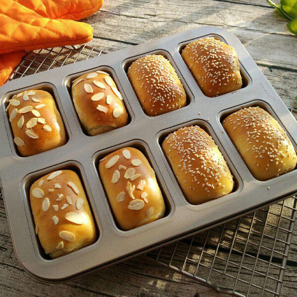 Khuôn bánh nhỏ 8 khoang, khay nướng bánh bánh bông lan, khay làm bánh brownie, khay làm bánh khay bánh cupcake muffin thép carbon không dính