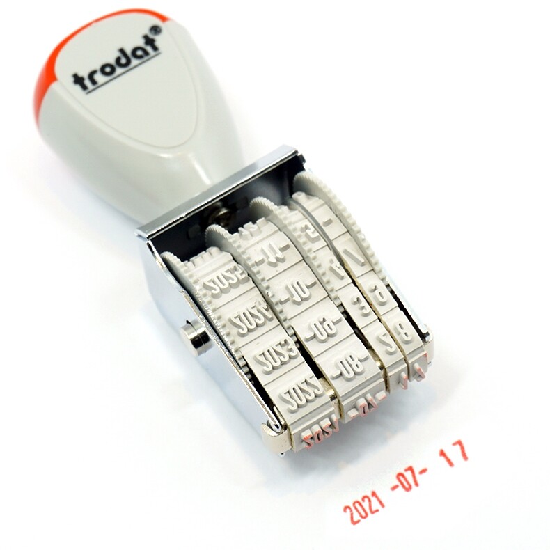 Trodat Stamp MM/DD/YY Mini Adjustable Date Calendar Production Time Vintage Cute Classic Dater Portable Hand Stamp Seal