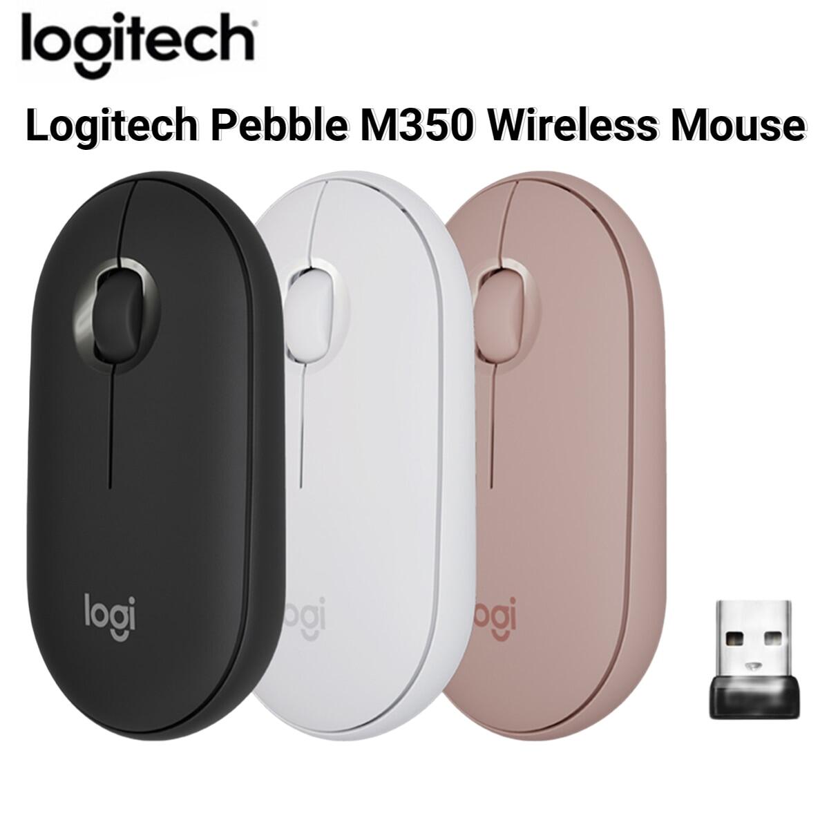 ZZOOI Logitech Pebble M350 2.4G Wireless Mouse 1000 DPI Optical Tracking Mice 3 Buttons Bluetooth-compatible with USB Nano Receiver