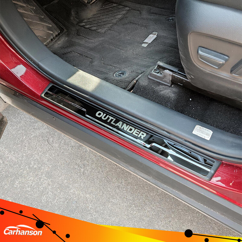 Carhanson Cho Mitsubishi Outlander Ngưỡng Cửa Bên Hông Bằng Thép Không Gỉ 2013-2023 Phụ Kiện Xe Hơi Miếng Dán Bảo Vệ Bàn Đạp Tấm Chống Trầy Phụ Tùng Ô Tô