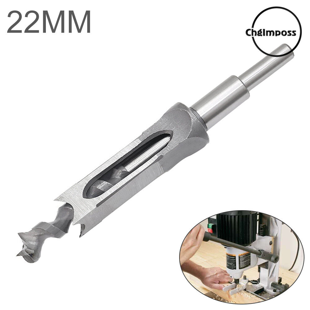 Máy Cưa Lỗ Vuông Bằng Thép Hợp Kim ChgImposs 22Mm Cái Đục Lỗ Mộng Mũi Khoan Gỗ Với Mũi Khoan Xoắn