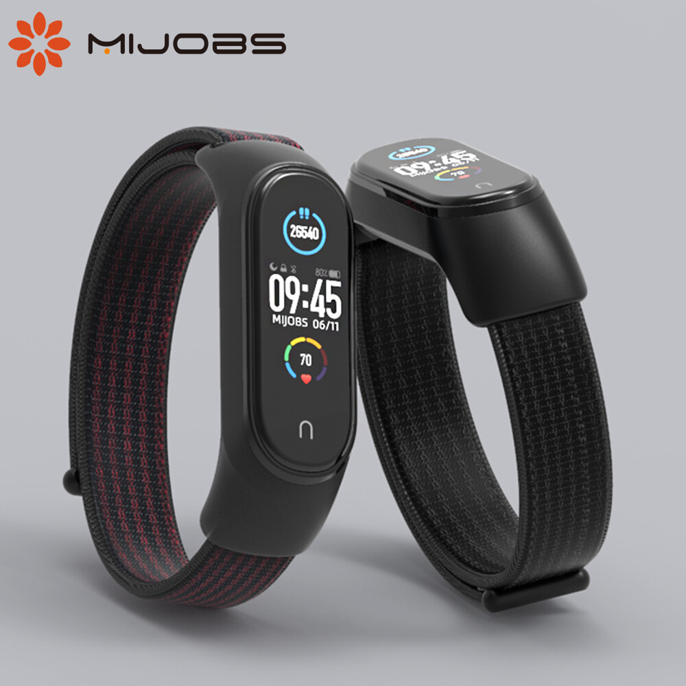 MIJOBS Dây Đeo Mi Band 5 / Mi Band 6/Mi Smart Band 6 Dây Đeo, Dây Đeo Thông Minh Dành Cho XiaoMi Band 5 / Mi Band 6/Mi Dây Thay Thế Bằng Nylon Mềm NFC Phiên Bản Toàn Cầu Dây Đeo Cổ Tay Dây Đeo Đồng Hồ Vòng Đeo Tay Cho Mi Band 5 / Mi Band 6/Mi Smart Band 6