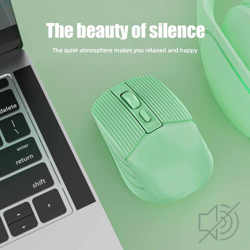 ETBAO Ready Stock Morandi Multicolor Wireless Mouse Rechargeable Bluetooth-compatible Wireless Mute Office Mouse May.