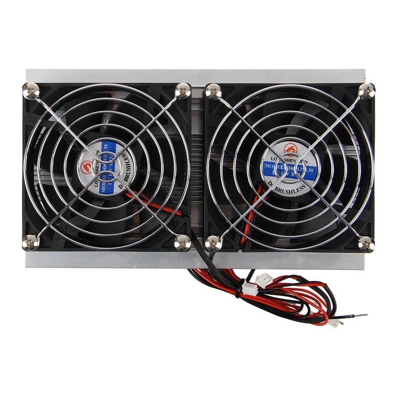 Thermoelectric Peltier Refrigeration Cooling System Kit Cooler Double Fan Diy