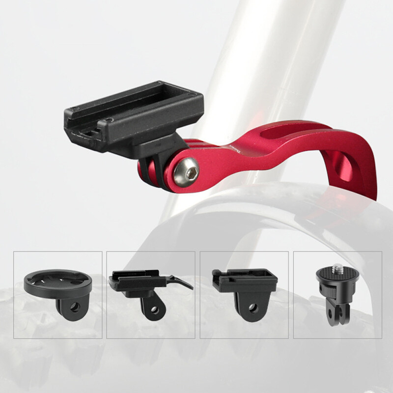 Bike Front Light Holder Aluminum Alloy Fork Install Mount Camera Bracket