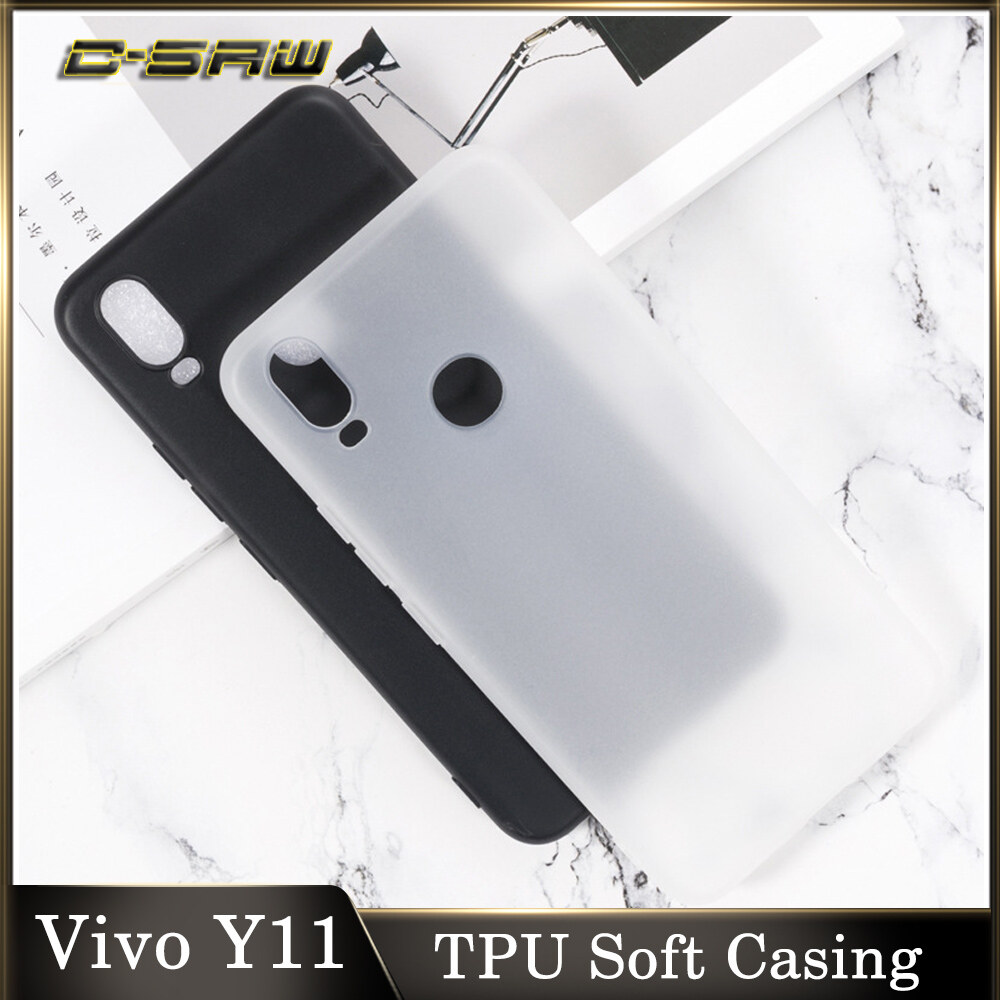 C-SAW Vỏ Vivo Y11 Nhựa TPU Mềm Ốp Điện Thoại Cho Vivo Y11 2019 Màu Đen Mattle Trắng