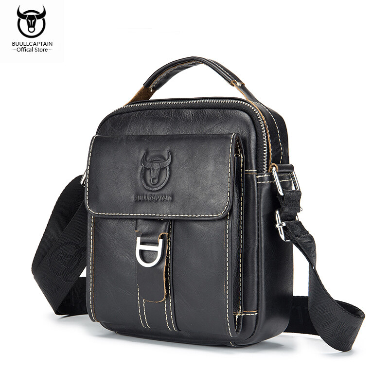 BULLCAPTAIN Shoulder Bag Men's Business Casual Large Capacity 7.9-inch Multi-compartment Postman Messenger Bag