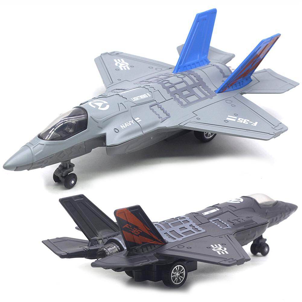 Mô hình máy bay chiến đấu kéo ngược f-35 bằng hợp kim lớn quà tặng đồ chơi máy bay có đèn led phát nhạc