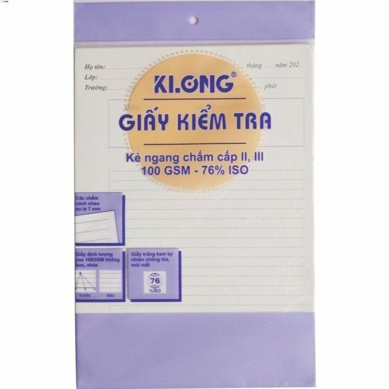 -giấy kiểm tra kẻ ngang chấm cấp ii,iii, 100/76; ms: 279