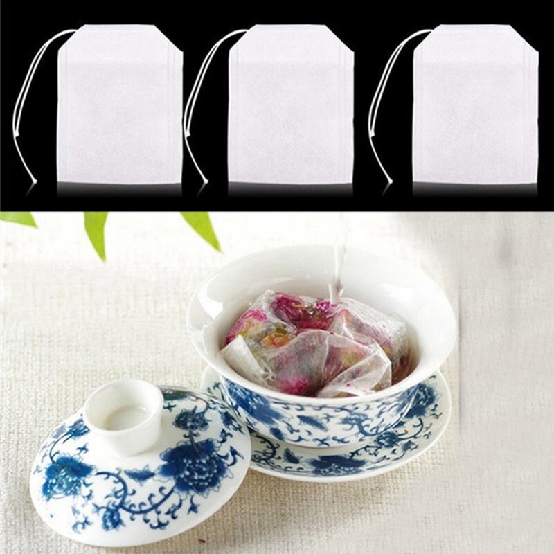 {Xiaoyi Coffee} 100 Túi Trà Cho Túi Trà Dụng Cụ Pha Trà Có Dây Niêm Phong Túi Lọc Túi Lọc Túi Trà Rỗng Túi Cà Phê 5.5X7CM Phụ kiện uống cà phê