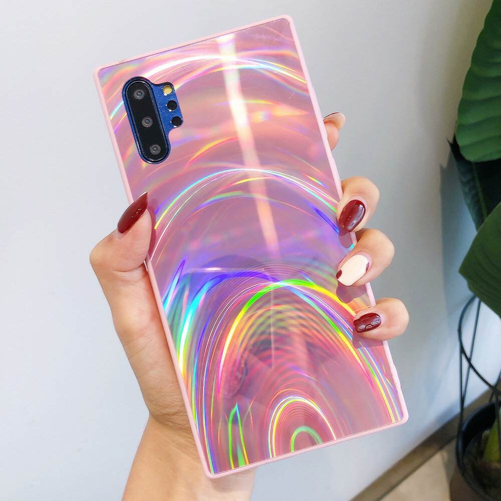 3D Cầu Vồng Lấp Lánh Trường Hợp Cho Samsung S20 S10 S9 + S8 A11 A51 A21S A7 2018 A50 M30S Lưu Ý 10 Trường Hợp Pro Holographic Lăng Kính Laser Bìa