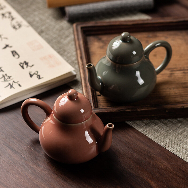 Yueyao ấm trà men ngọc bích seramik kung fu teh thép bot bot filam famil