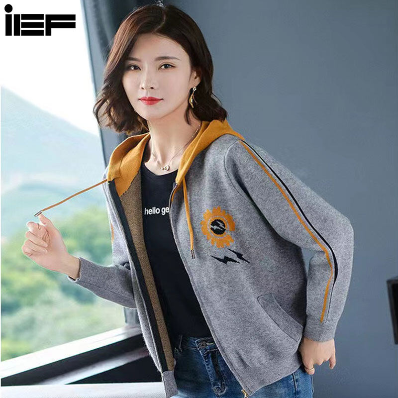 Ief áo khoác mùa đông cho nữ áo khoác có mũ cỡ lớn phong cách hàn quốc mới áo khoác học sinh dày