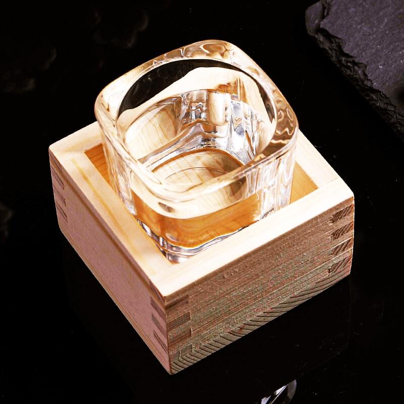 Aixiangru rượu sake Nhật Bộ tách, vuông hộp gỗ đặc Bộ bình ly uống rượu vuông bằng gỗ nhỏ cup trắng bình đựng rượu cốc nước đèn kính sáng tạo