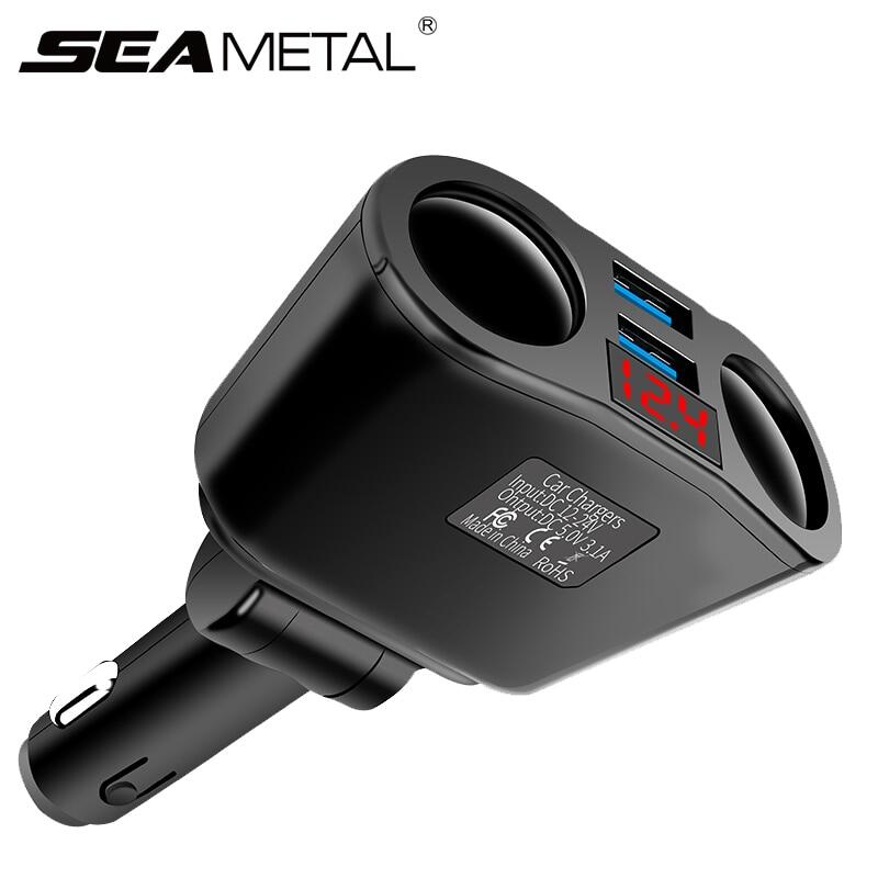 Edgar9 sạc điện dùng trên xe hơi Splitter nhẹ hơn 12V 24V Cổng USB kép hiển thị nhẹ hơn Bộ chuyển đổi nguồn dây sạc Ổ cắm xe hơi