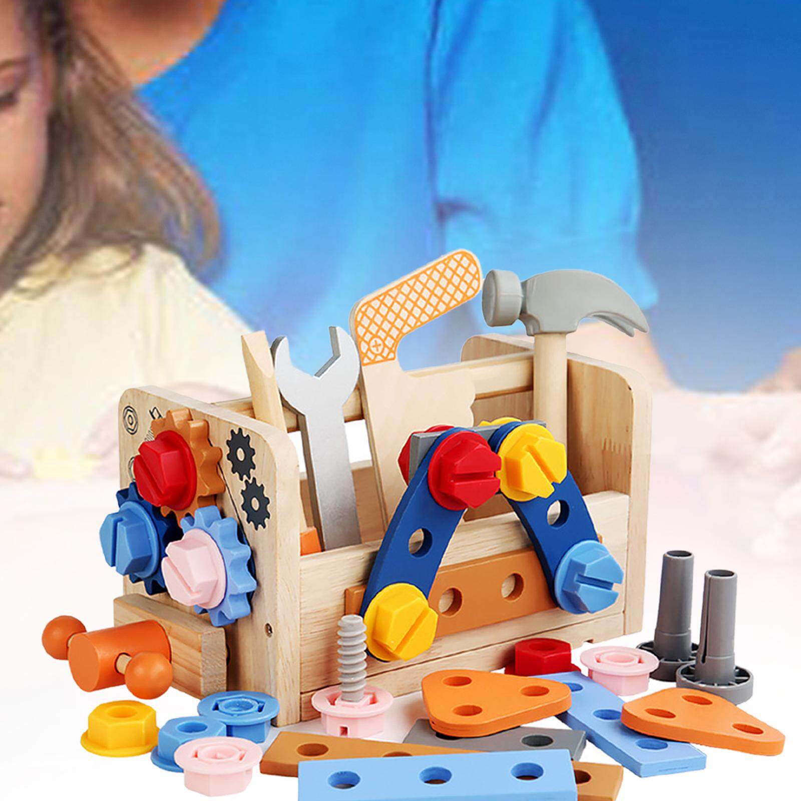 Kids Tool Set Tool Set Develops Fine Motor Skills Pretend Play Construction Toy Toddler Tool Set with Tool Box for Kids Boy