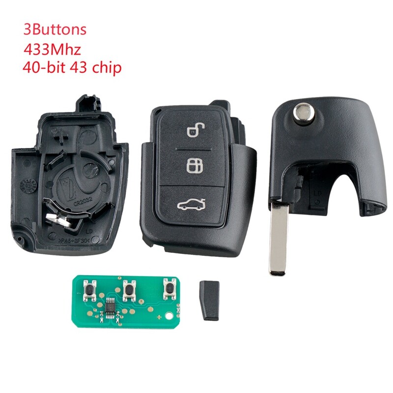 Car smart remote key 3 buttons fit for ford focus fiesta 2013 fob case 433mhz