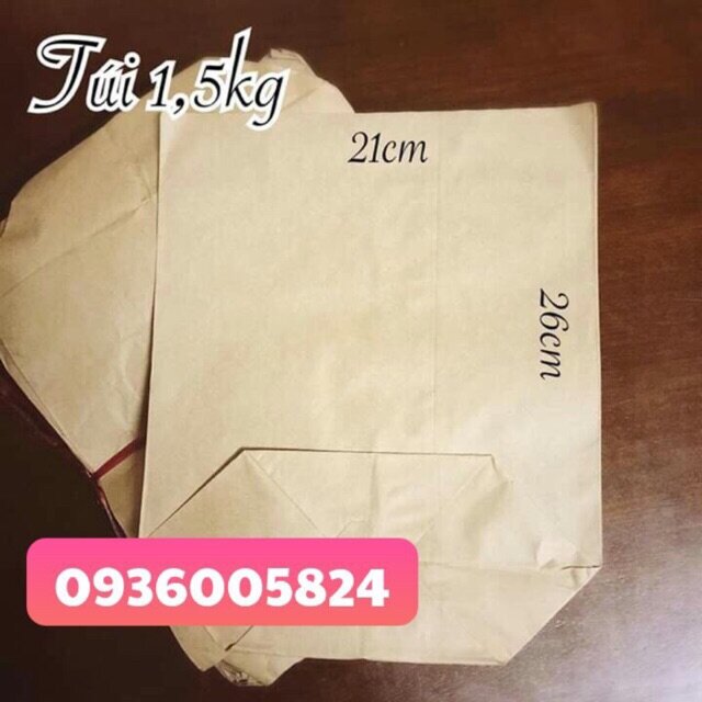 50 Túi Giấy T1,5 (21X26) Túi Giấy Kraft