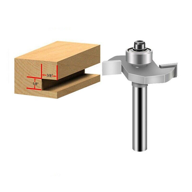 Toolstar mũi dao phay rãnh chữ t dao phay chuôi 1/4 inch dao cắt rãnh 2 rãnh sâu 1/8 inch dụng cụ tạo rãnh gỗ