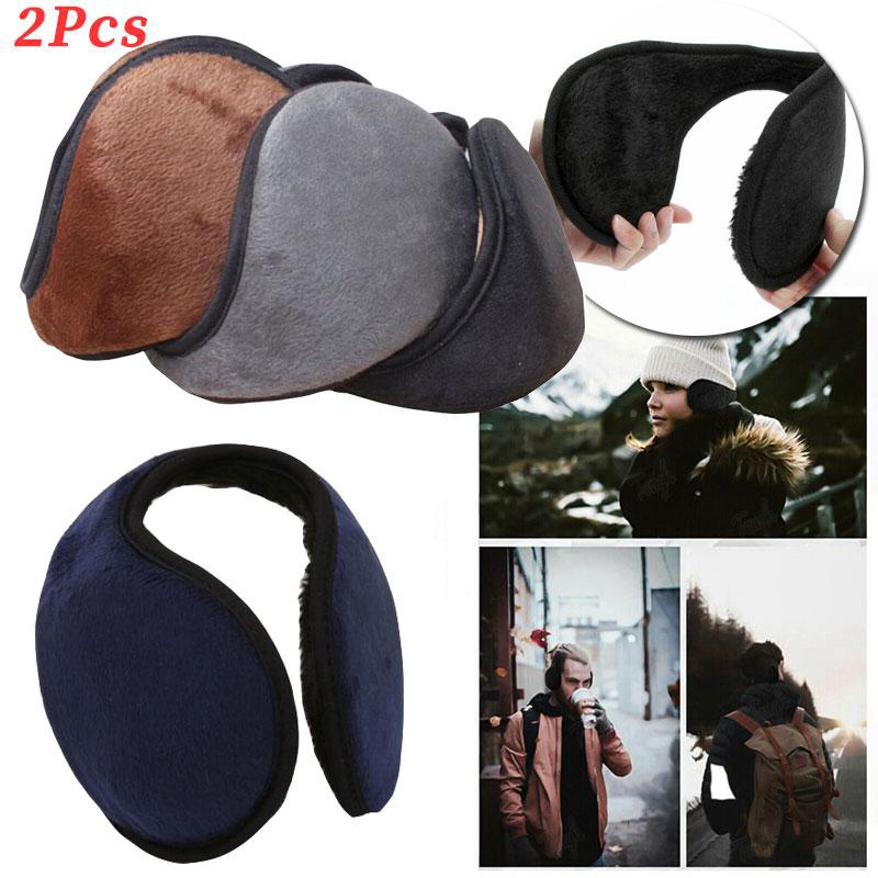 2 chiếc bịt tai mùa đông thời trang cho nam nữ bịt tai giữ ấm bằng lông cừu bằng vải nhung lông sau đầu