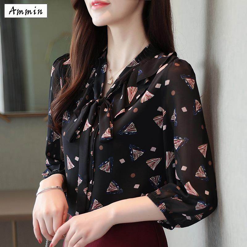 Áo Voan AMMIN Tay Lỡ 3/4 Cho Nữ, Áo Cánh Thanh Lịch, Khí Chất, Mặc Hàng Ngày, Phong Cách Hàn Quốc, Có Ren Hoa