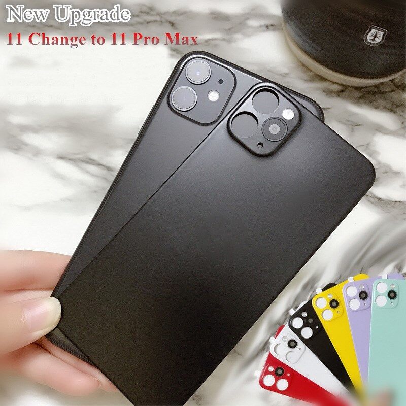 Miếng Dán Bảo Vệ Mặt Sau 2 Trong 1 + Ốp Chống Sốc Trong Suốt Cho iPhone 11 Giây Thay Đổi 11 PRO MAX Miếng Dán Ống Kính Miếng Dán Camera Miếng Dán Mặt Sau Bằng Hợp Kim Titan