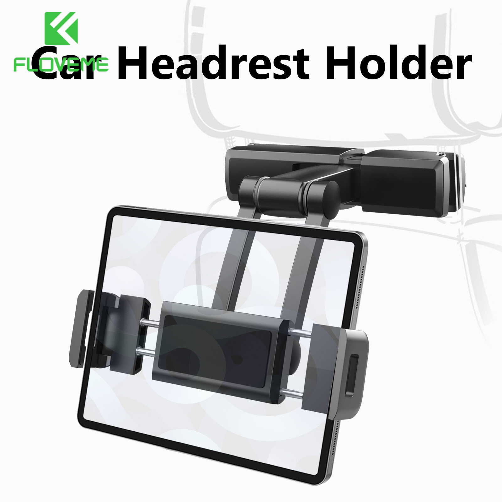 FLOVEME Xoay 360 Độ Linh Hoạt, Gối Xe Hơi Cho Máy Tính Bảng iPad Giá Đỡ Điện Thoại Di Động Giá Đỡ Gắn Tựa Đầu Ghế Sau Cho Máy Tính Bảng 4.7-12.3Inch