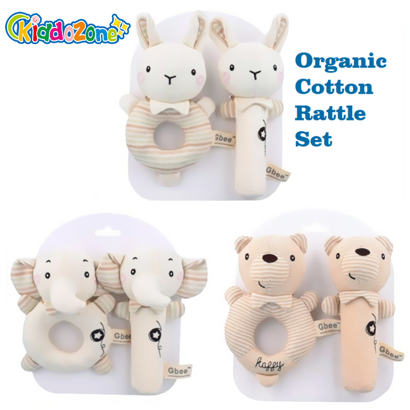  KiddoZone 2 Cái Lục Lạc Cho Bé Lục Lạc Ép Đùn Mềm Bằng Cotton Hữu Cơ Cho Trẻ Em Lục Lạc Cầm Tay Hình Thú Dễ Thương Đồ Chơi Chuông Cầm Tay Bằng Vải Nhung Lông Đồ Chơi Giáo Dục Âm Thanh BB Cho Bé Trai Bé Gái 0-3 Tuổi 