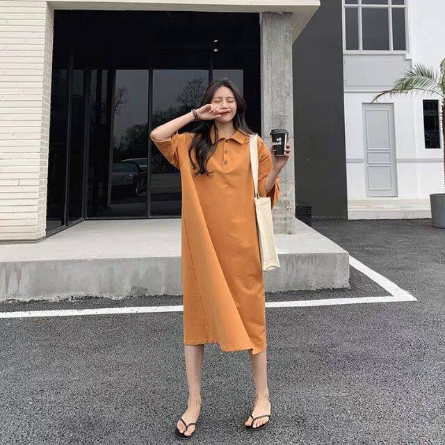 Váy polo nữ dáng dài BIGSIZEGIARE đầm body cổ V bigsize kiểu dáng gọn người  trẻ trung thiết kế đi chơi  MixASale