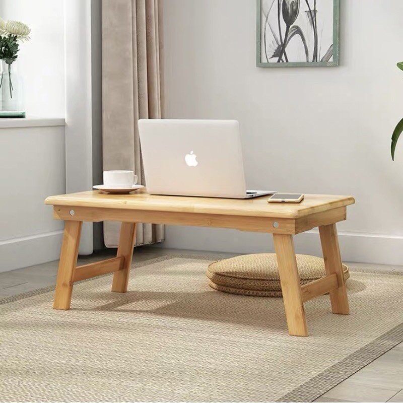 Bàn Gỗ Đa Năng Chân Xếp 40X60Cm - Bàn Trà Chữ Nhật Sofa/Cafe Ngồi Bệt Gấp Gọn Gỗ Tự Nhiên Đa Năng