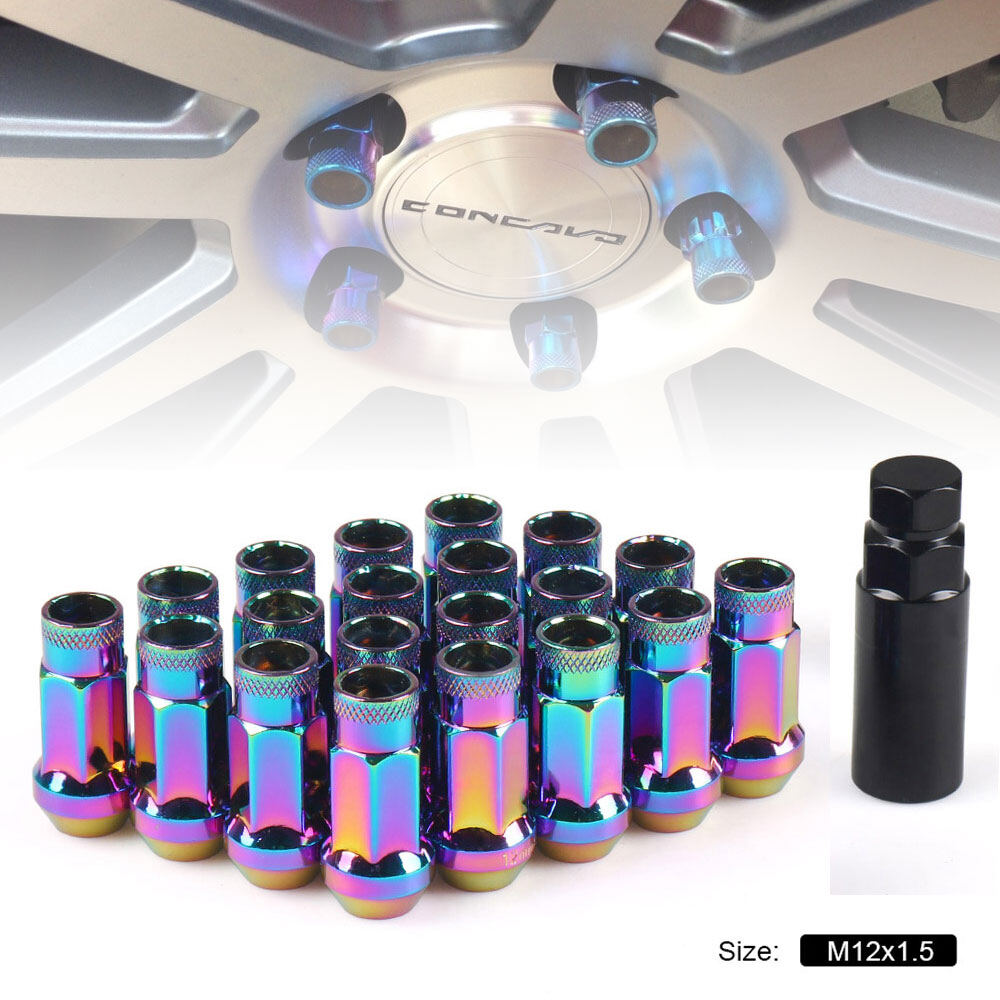 Bánh xe neo chrome muteki sr48 m12x1.5, đai ốc bánh xe đai ốc đua bằng sắt 20 cái/bộ khóa, đai ốc bánh xe đua