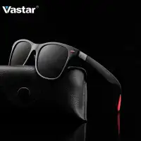 Vastar Brand Design Sunglasses for Men and Women Classic Polarized Driving Square Frame Sun Glasses Male Goggle UV400 Gafas（Black Frame Gray Lenses）