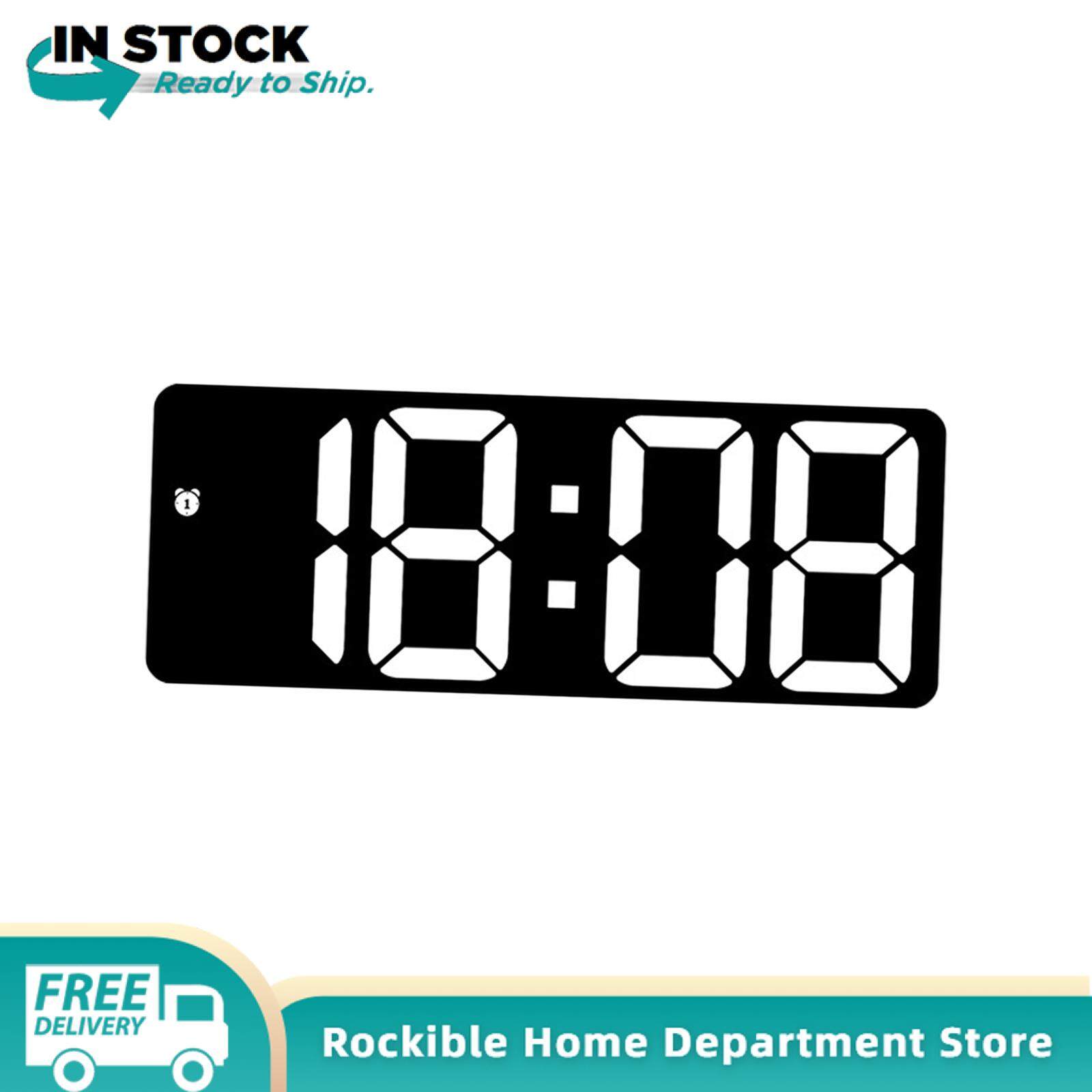rockible Digital Wall Clock LED Alarm Clock Table Calendar Voice Control