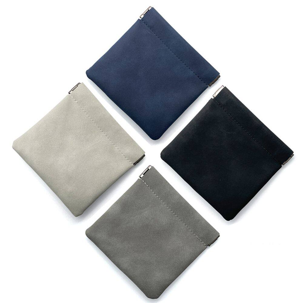 JUNRU3703 Túi Nhỏ Bằng Da PU Mềm Ví Đựng Tiền Xu Ví Mini Túi Đựng Thẻ Tín Dụng Túi Đựng Chìa Khóa Túi Đựng Tai Nghe Nhét Tai Túi Đựng Cáp Dữ Liệu USB Túi Đựng Thẻ Nhớ Túi Đựng Tai Nghe