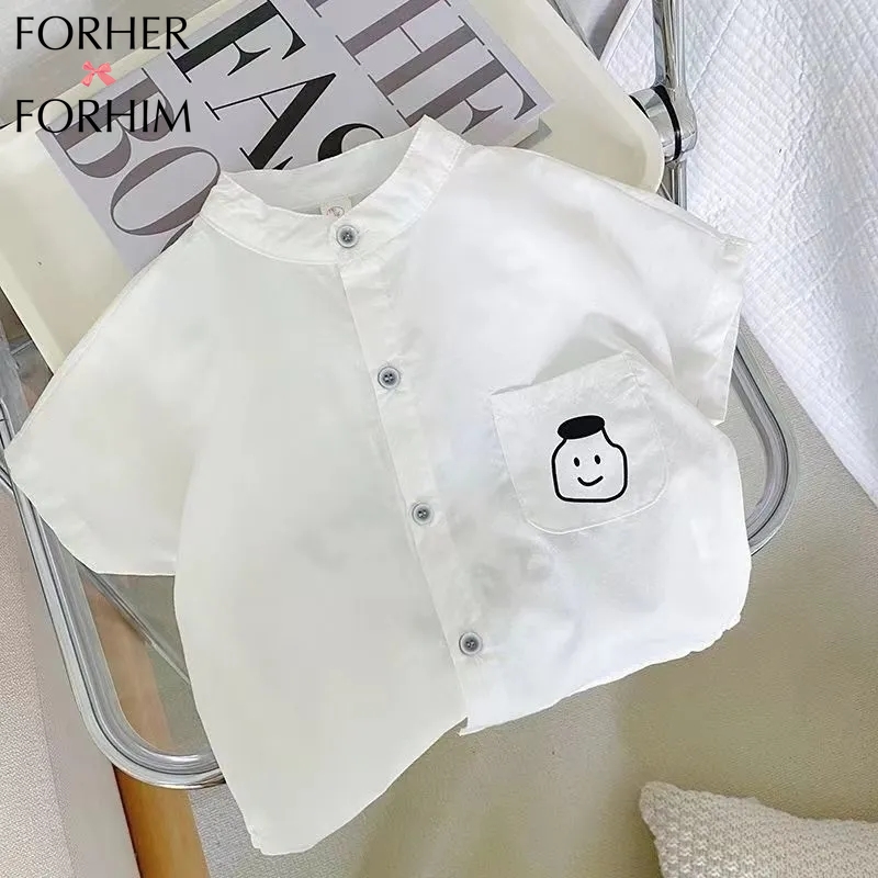 FORHERFORHIM Boy's Shirt Thin Summer Baby Print Shirt Children's Shirt Short-sleeved Boy Outwear Short-sleeved FH3994 ราคา  214 บาท*ส่งฟรี