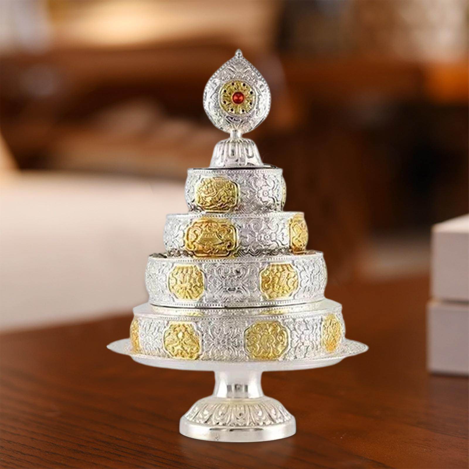 Fityle khay phật giáo tây tạng để bàn đồ trang trí bàn thờ mandala phật cúng dường mandhapan để trang trí văn phòng và nhà cửa