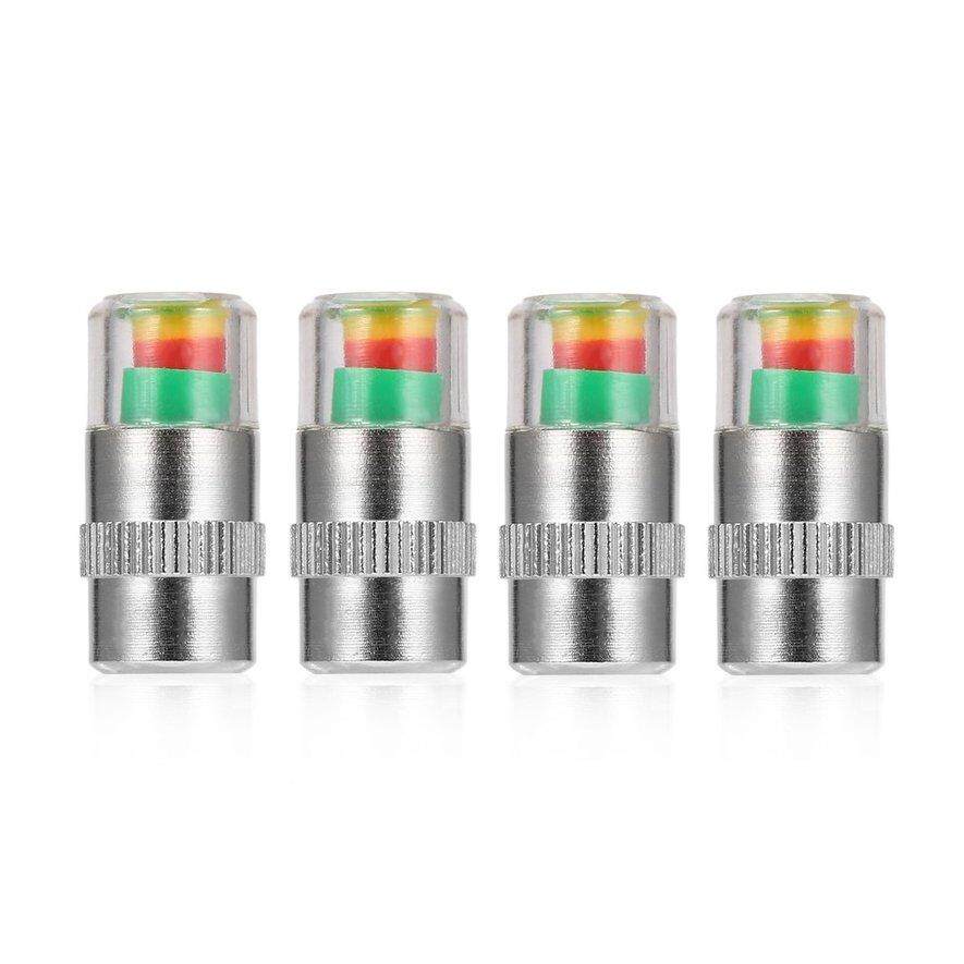 [ขายแฟลช] 4 PCS รถยนต์อัตโนมัติความดันยางวาล์วตรวจสอบ Stem Caps SENSOR ตัวบ่งชี้เสียงเตือน