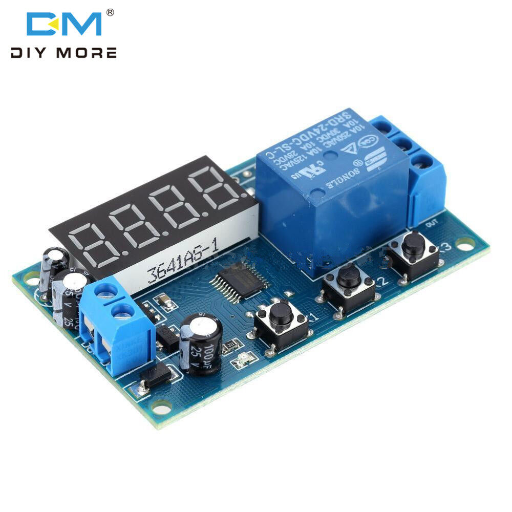 Diymore high mô đun hẹn giờ trễ led kỹ thuật số hiệu suất công tắc rơ le điều khiển, dc 24v